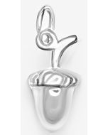 Silver 3D Acorn Charm