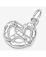 Silver 3D Pretzel Charm