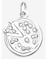 Silver 3D Pizza Pie Charm