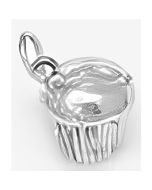 Silver 3D Muffin Charm