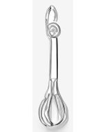 Silver 3D Whisk Charm