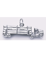 Silver 3D Logging Truck Charm