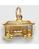 10K Yellow Gold 3D Street Car/ Tram Charm