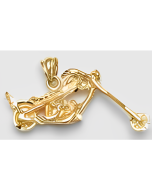 10K Yellow Gold 3D Motorcycle Pendant