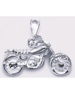 Silver 3D Motorcycle Pendant