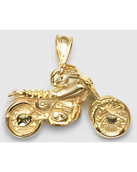 10K Yellow Gold 3D Motorcycle Pendant