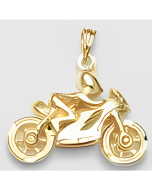 10K Yellow Gold 3D Motorcycle Pendant