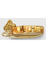 10K Yellow Gold 3D Bowrider Boat Pendant