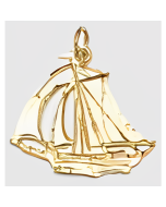 10K Yellow Gold Sailboat Pendant