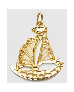 10K Yellow Gold Sailboat Pendant