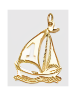 10K Yellow Gold Sailboat Pendant