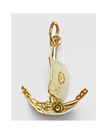 10K Yellow Gold 3D Sailboat Pendant