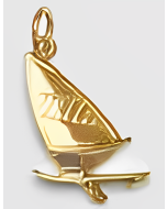 10K Yellow Gold Windsurfer Boat Pendant