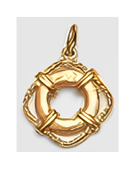 10K Yellow Gold 3D Life Saver Pendant