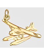 10K Yellow Gold Sea Airplane Charm