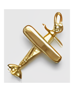 10K Yellow Gold 3D Plane Charm