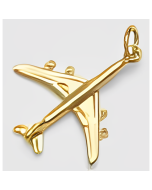 10K Yellow Gold 3D DC8-707 Airplane Charm