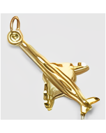 10K Yellow Gold 3D Fighter Jet Charm