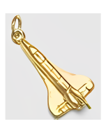 10K Yellow Gold 3D Space Shuttle Rocket Charm