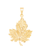 10K Yellow Gold Large Maple Leaf Pendant