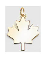 10K Yellow Gold Plain Maple Leaf Pendant