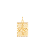 10K Yellow Gold Rectangular Maple Leaf Charm