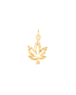 10K Yellow Gold Maple Leaf Charm