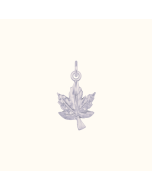 10K White Gold Maple Leaf Charm