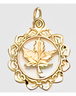 10K Yellow Gold Maple Leaf Charm