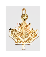 10K Yellow Gold Maple Leaf Charm