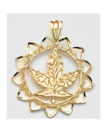 10K Yellow Gold Big Maple Leaf Pendant