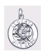 Silver Alberta Wild Rose Charm