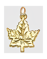10K Yellow Gold "Winnipeg" Maple Leaf Charm