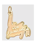 10K Yellow Gold Newfoundland Map Charm