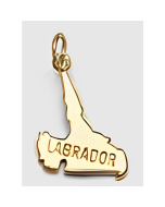 10K Yellow Gold Labrador Map Charm