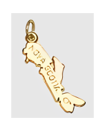 10K Yellow Gold Nova Scotia Map Charm