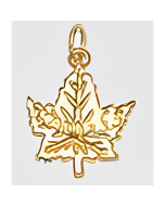 10K Yellow Gold "Halifax" Maple Leaf Charm
