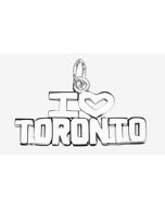 10K White Gold I Love Toronto Charm