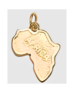 10K Yellow Gold Africa Map Charm