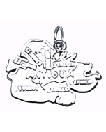 Silver Map of Antigua Charm