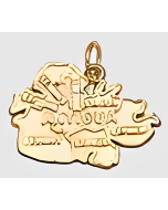 10K Yellow Gold Map of Antigua Charm