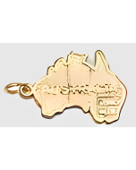 10K Yellow Gold Map of Australia Charm