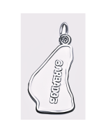 Silver Map of Barbados Charm