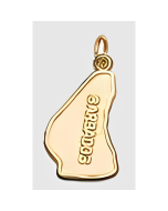 10K Yellow Gold Map of Barbados Charm