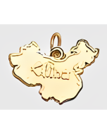 10K Yellow Gold Map of China Charm