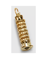 10K Yellow Gold 3D Tower of Pisa Pendant