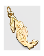 10K Yellow Gold Map of Mexico Charm