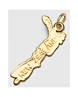 10K Yellow Gold Map of New Zealand Charm