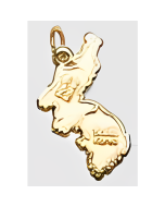 10K Yellow Gold North & South Korea Map Charm