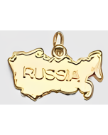 10K Yellow Gold Russia Map Charm